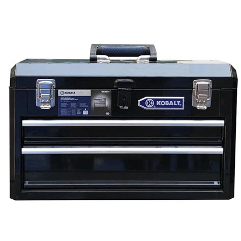 kobalt portable 20.6-in 2-drawer steel lockable tool box black|kobalt tool box.